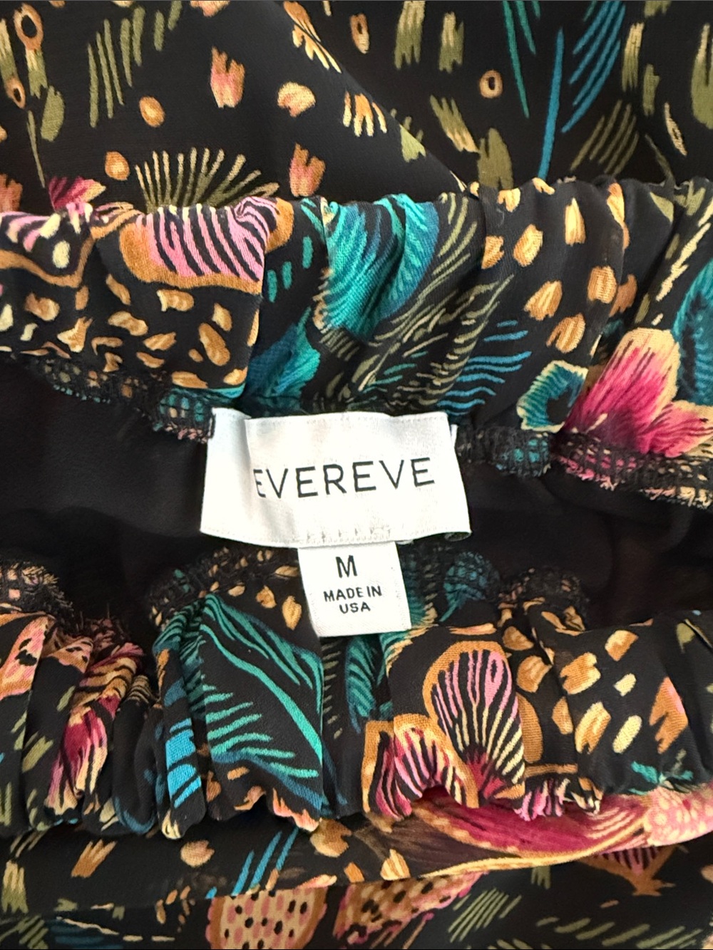 Evereve Black Maxi Skirt with Pink & Teal Floral Print - Picture 6 of 6